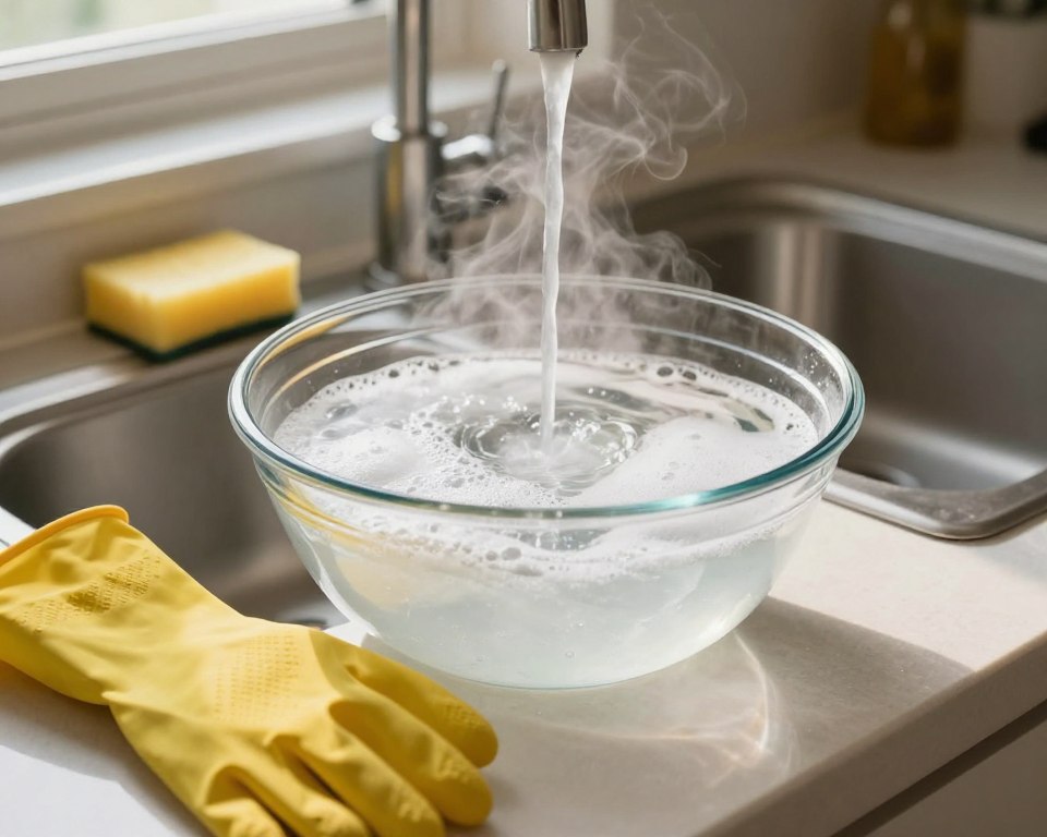 água quente detergente